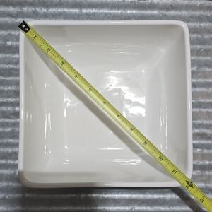 Home Beautiful HB White Ceramic 9" Square Serving Bowl Large Salad Fruit Dish